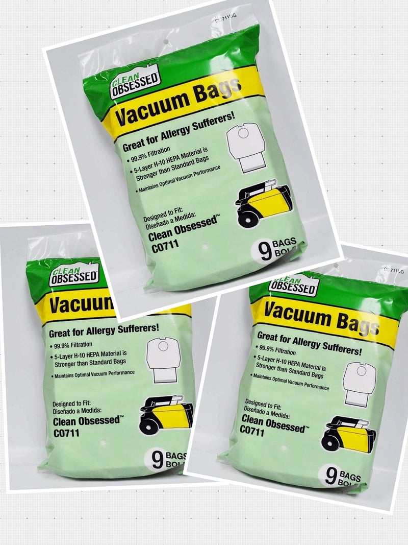 Clean Obsessed CO711 Canister HEPA Vacuum Bags (27 Bags) - Image 1